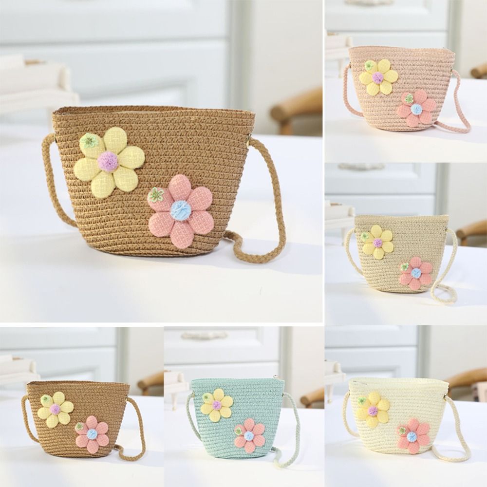 Woven Straw Bag - Ręcznie Robiona Tkana Dziewczęca Torba Słomkowa