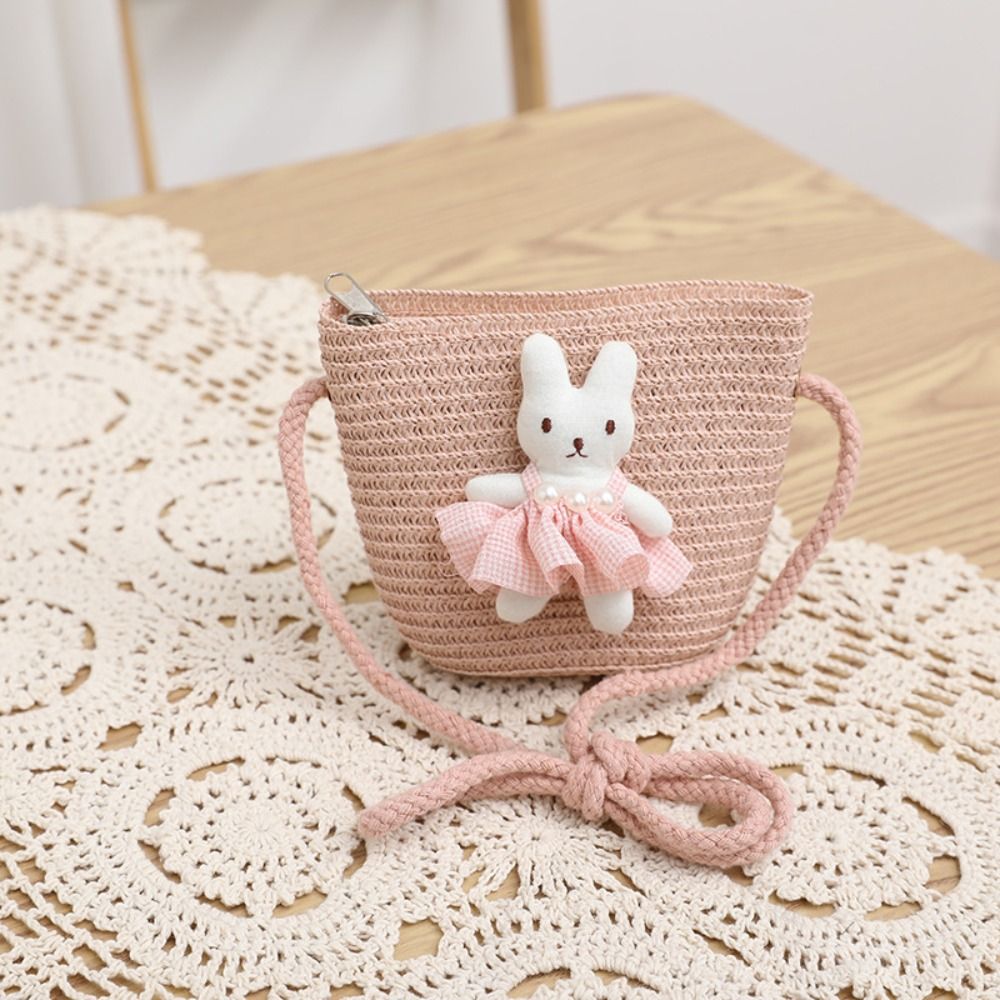 Woven Straw Bag - Urocza Królicza Torebka Mini ze Słomki