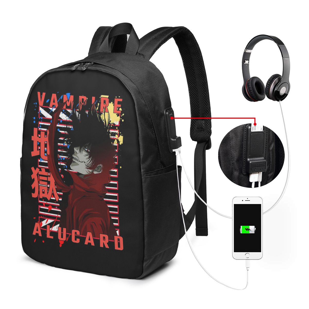 Women'S Bags Travel - Plecak Alucard Hellsing Manga, torba podróżna