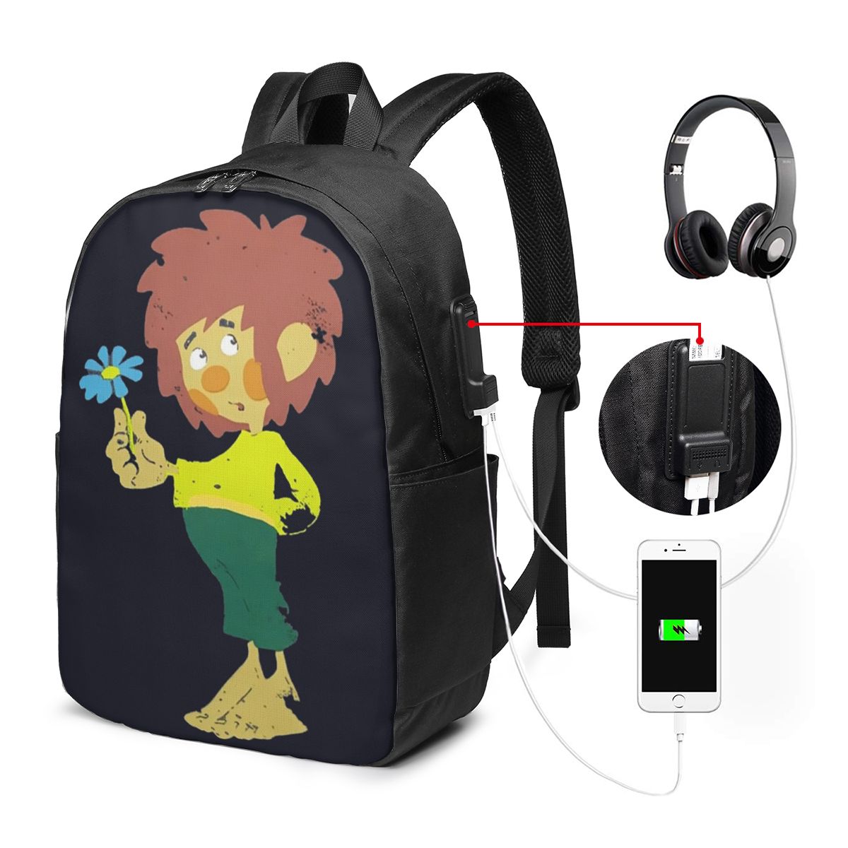 Women'S Bags Travel - Pumuckl Blume - Figur Plecak Podróżny