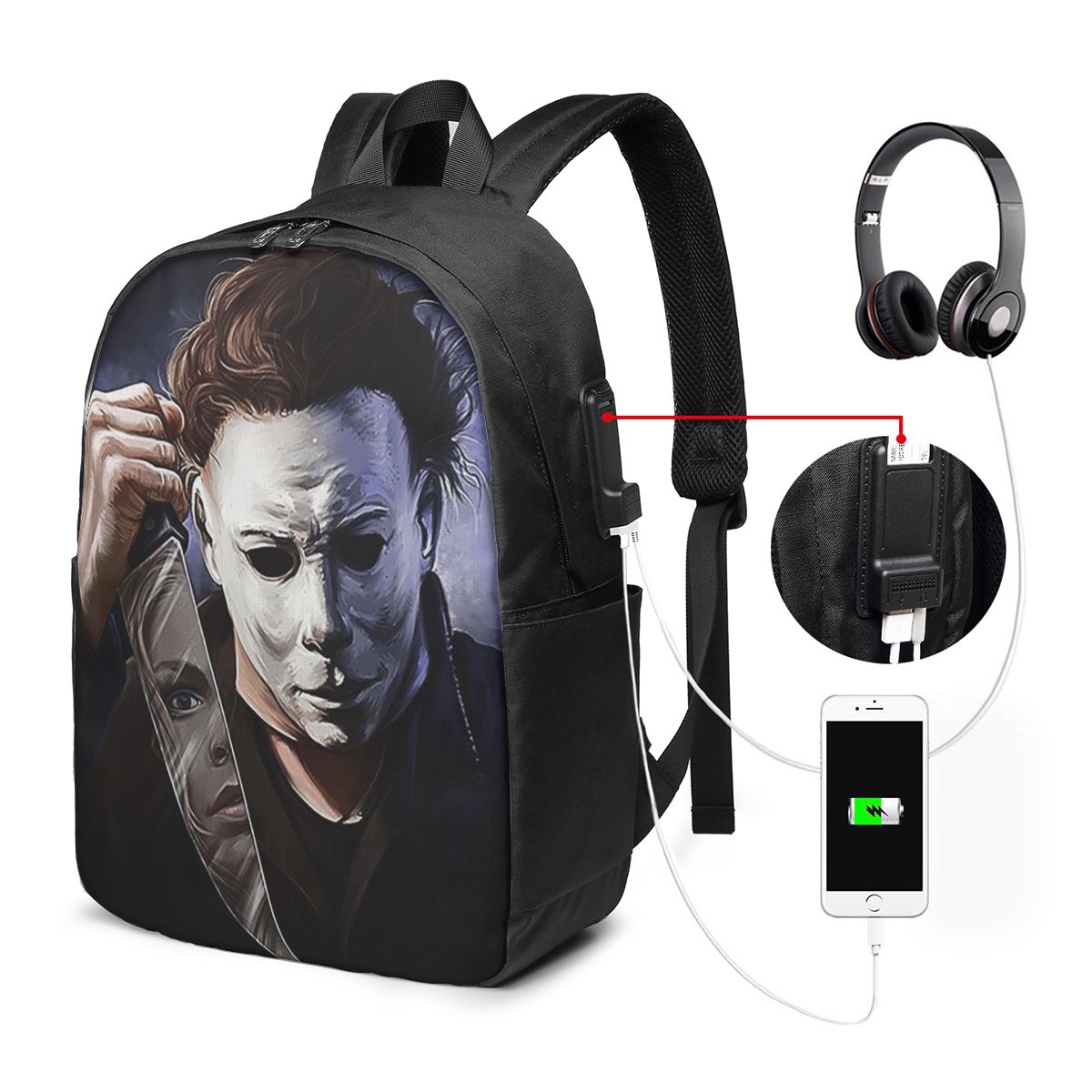 Womens Backpack - Plecak Michael Myers, torba podróżna na