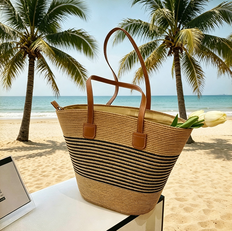 Woven Straw Bag - CLAREGQI Damska torba typu tote ze