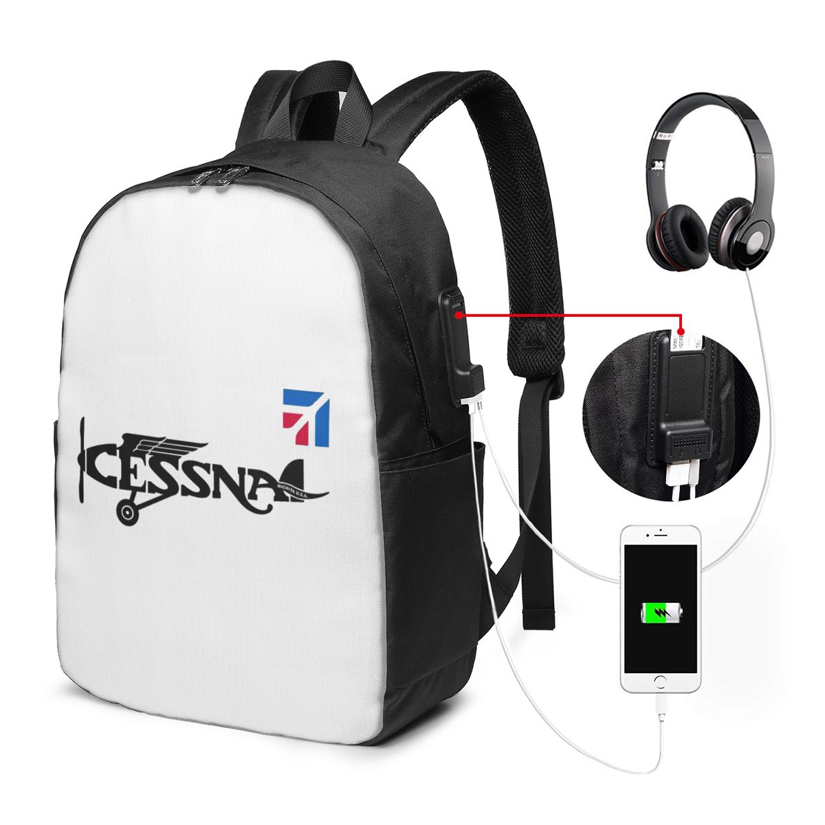 Plecak z logo Cessna, torba po – Women'S Bags Travel recenzja i cena