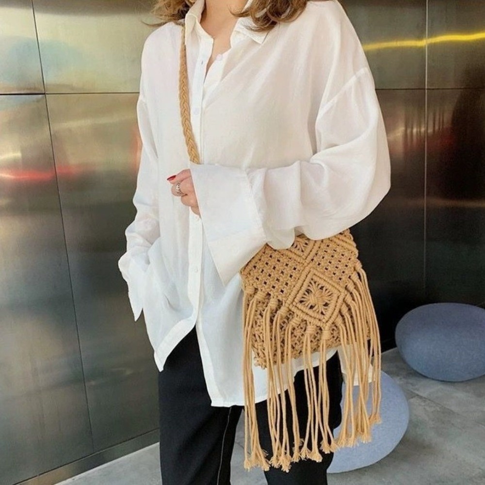 Torba ze słomy w etnicznym sty – Woven Straw Bag recenzja i cena