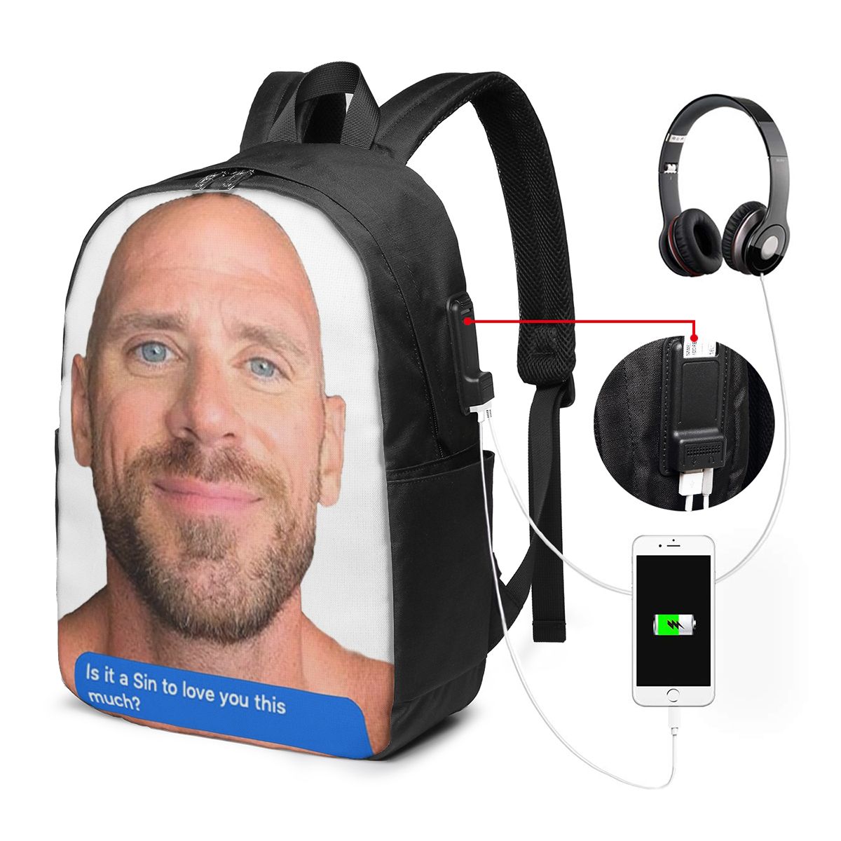 Plecak Johnny Sins z motywem f – Women'S Bags Travel recenzja i cena