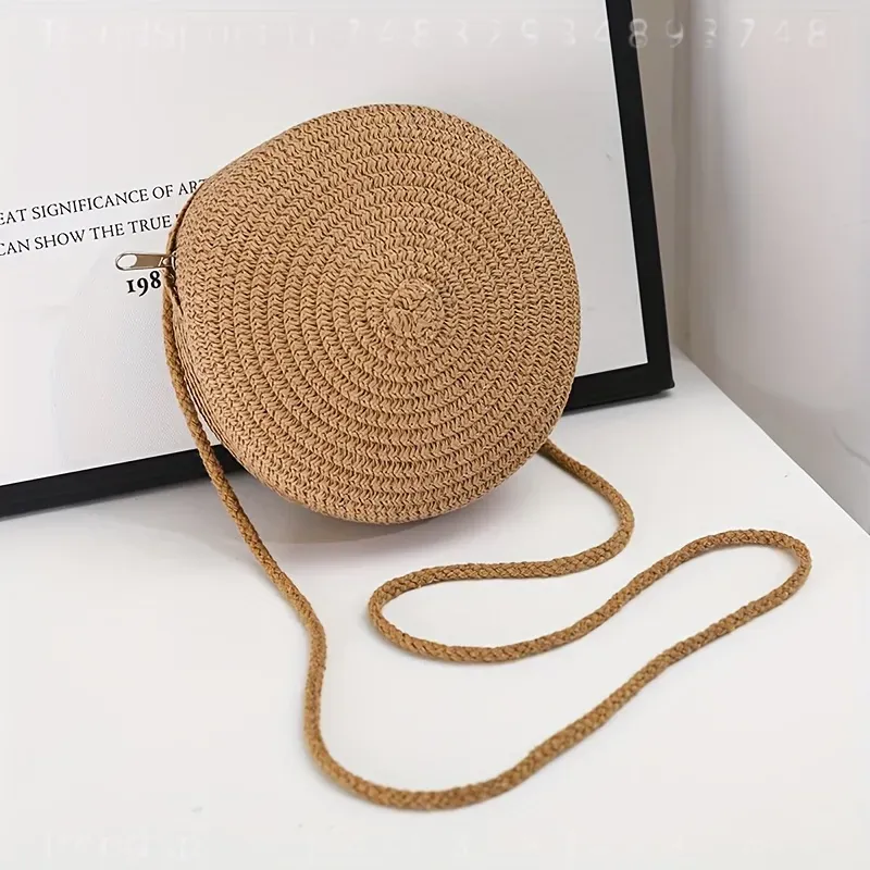 Okrągła tkana torba na ramię z – Woven Straw Bag recenzja i cena