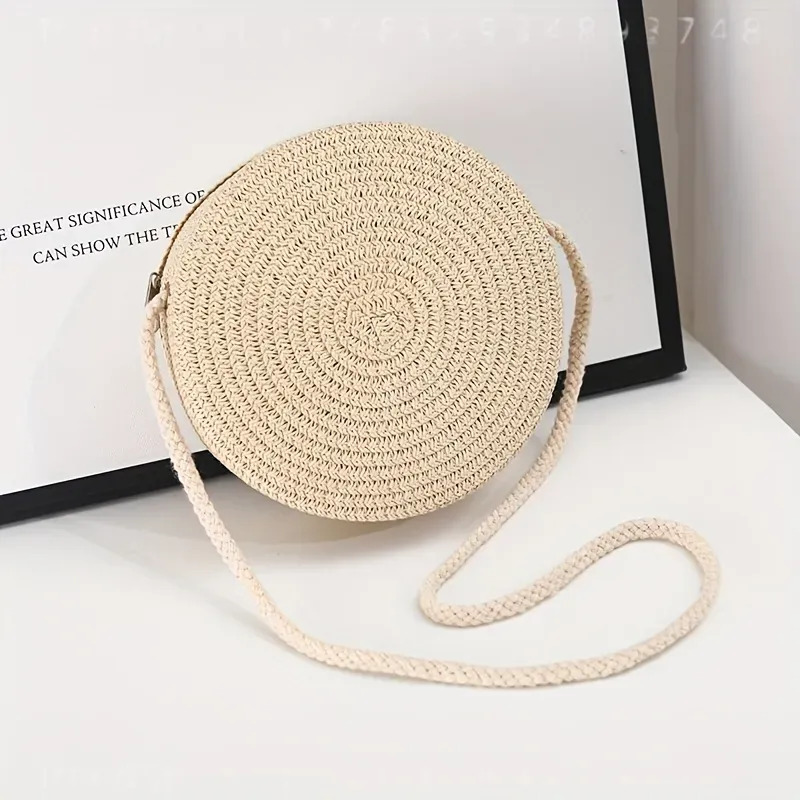 Okrągła tkana torba na ramię z – Woven Straw Bag recenzja i cena